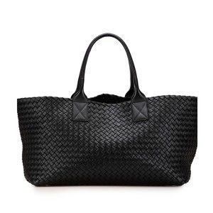 Pre-Loved Bottega Veneta Medium Lambskin Intreccio Cabat Tote